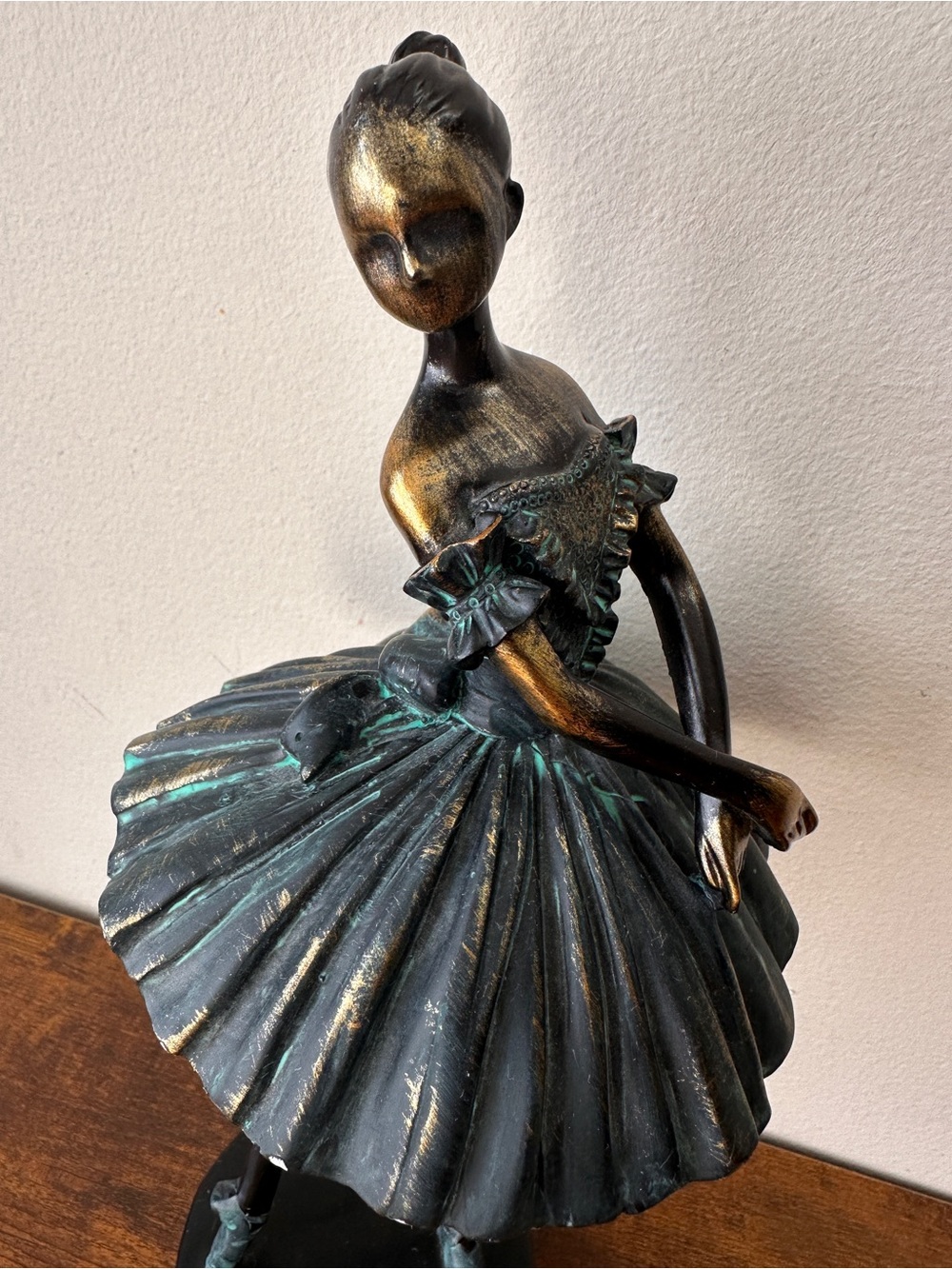 Bronze-Tone Ballerina Statue Decorative Figurine - Elegant Home Art - Picture 4 of 10